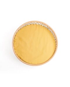 Nidum eco-friendly rattan dog bed in use - comfortable and supportive design